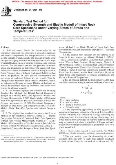 uniaxial compressive strength test astm|astm d7012.